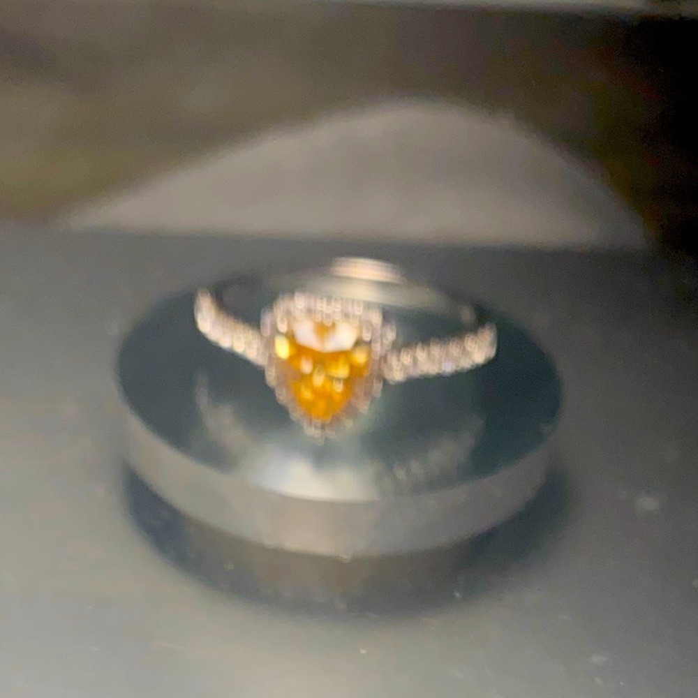 Diamond and Citrine ring